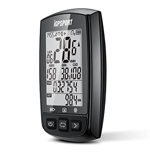 iGPSPORT Fahrradcomputer GPS ANT+ Funktion iGS50E Drahtlose Tachometer Großes Display Wiederaufladbar Radfahren Kilometerzähler Wasserdicht von iGPSPORT