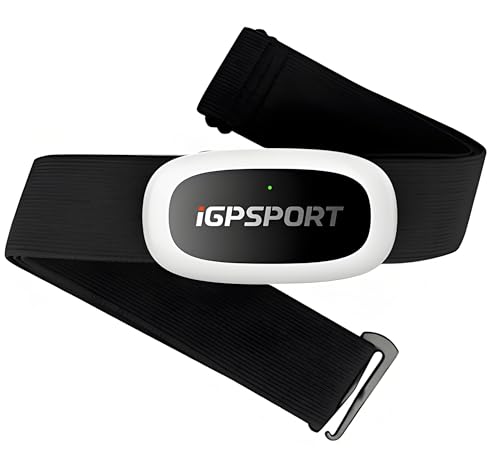 iGPSPORT HR50 Herzfrequenzmesser, Bluetooth & Ant+ mit Brustgurt für Laufen, Radfahren, Fitnessstudio, kompatibel mit Garmin Polar Wahoo - Schwarz von iGPSPORT