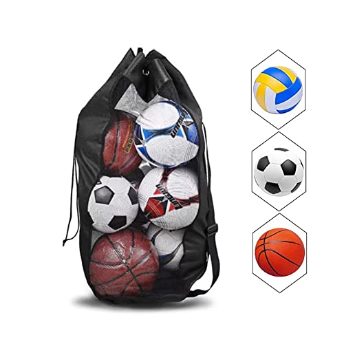 Balltasche Extra große Netztasche Große Ballsack Ballnetz Balltasche Fußball Meshbag Netz Balltasche Fussball mit Kordelzug und Schultergurt Wasserdicht Ballnetz von iNelihoo