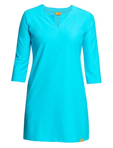 iQ-UV Strandkleid für Damen L Turquoise – Sommerkleid für Damen mit UPF 50+ Sonnenschutz – Luftige Strandtunika perfekt als Bikini Cover Up – Stylisches Beach Dress für Sommer & Urlaub von iQ-UV