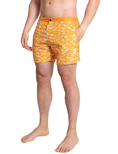 iQ-UV Herren Shorts, Kurze Hose mit Sonnenschutz, Reissverschluß, Netzfutter, Uv-Schutz, orange, S von iQ-UV