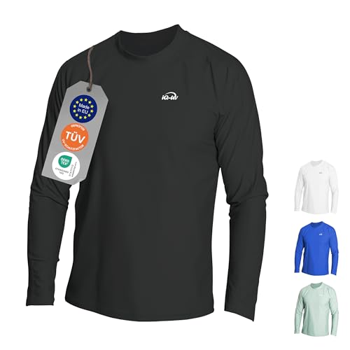 iQ-UV Herren Uv Schutz T-Shirt 300 Langarm, Black, M (50) von iQ-UV
