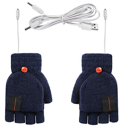 iSpchen Beheizbare USB-Handschuhe Elektrisch Beheizte Handschuhe Halbfinger Winterhandschuhe Unisex Winter Warme Handschuhe Skihandschuhe Handwärmer Handschuhe Für Drinnen oder Drauße von iSpchen