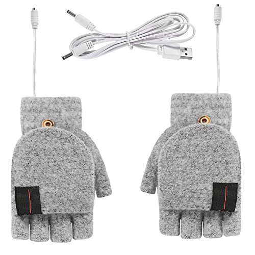 iSpchen Beheizbare USB-Handschuhe Elektrisch Beheizte Handschuhe Halbfinger Winterhandschuhe Unisex Winter Warme Handschuhe Skihandschuhe Handwärmer Handschuhe Für Drinnen oder Drauße von iSpchen