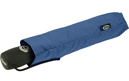 iX-brella Leichter Solider Taschenschirm mit Auf-Zu-Automatik - mid Class - blau von iX-brella
