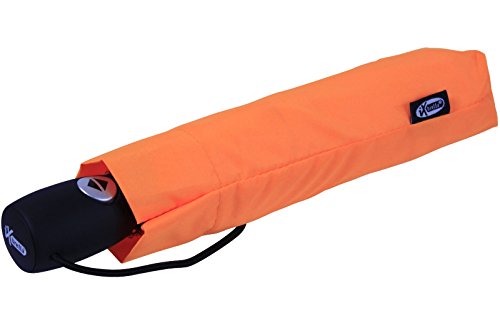 iX-brella Leichter Solider Taschenschirm mit Auf-Zu-Automatik - mid Class - neon-orange von iX-brella