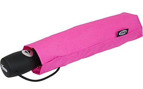 iX-brella Leichter Solider Taschenschirm mit Auf-Zu-Automatik - mid Class - neon-pink von iX-brella