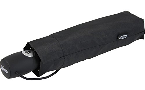 iX-brella Leichter Solider Taschenschirm mit Auf-Zu-Automatik - mid Class - schwarz von iX-brella