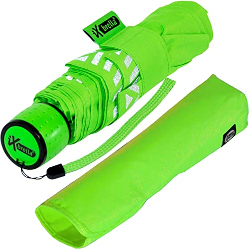 iX-brella Mini Kinderschirm Safety Reflex extra leicht - neon grün von iX-brella