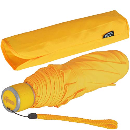 iX-brella Mini Ultra Light - Damen Taschenschirm mit großem Dach - extra leicht - neon gelb von iX-brella