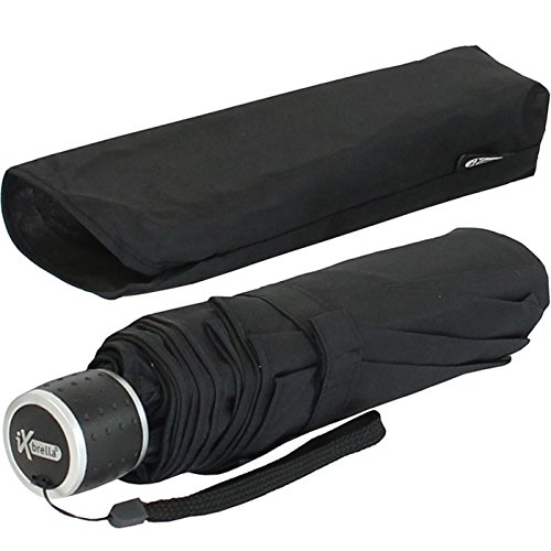 iX-brella Mini Ultra Light - Damen Taschenschirm mit großem Dach - extra leicht - schwarz von iX-brella