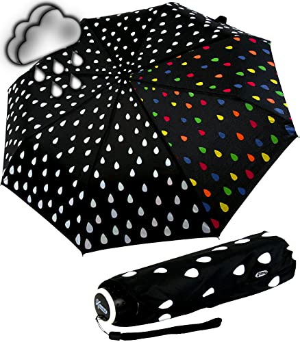 iX-brella Mini Ultra Light Wetprint - Farbänderung bei Nässe - Raindrops von iX-brella