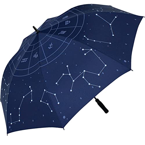 iX-brella Reflex Regenschirm Star Sign mit reflektierenden Sternbildern - Golfschirm Automatik XXL 130cm von iX-brella