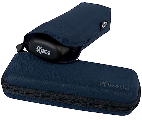 iX-brella Super-Mini-Taschenschirm - winziger Regenschirm im Etui - Insignia-blau von iX-brella