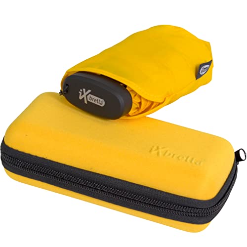 iX-brella Ultra Small 15cm kleiner Taschenschirm im Handy Format mit Etui - gold fusion yellow von iX-brella