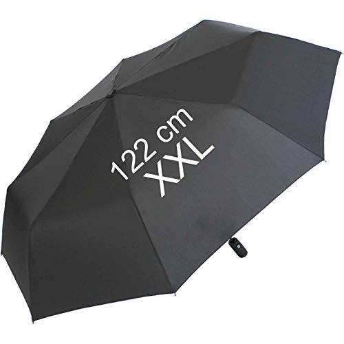 XXL Taschenschirm für Damen und Herren - Full Class- 122cm großes Dach mit Auf-Zu-Automatik - schwarz von iX-brella