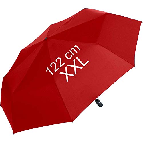 XXL Taschenschirm mit Auf-Zu-Automatik - Full Class - 122 cm großes Dach - dunkel-rot von iX-brella