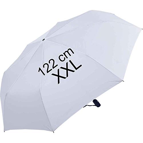 XXL Taschenschirm mit Auf-Zu-Automatik - Full Class - 122 cm großes Dach - weiß von iX-brella
