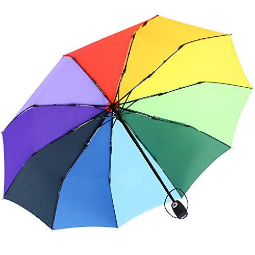 iX-brella extra Stabiler Regenschirm 10-teilig Auf-Zu-Automatik - Regenbogen bunt von iX-brella