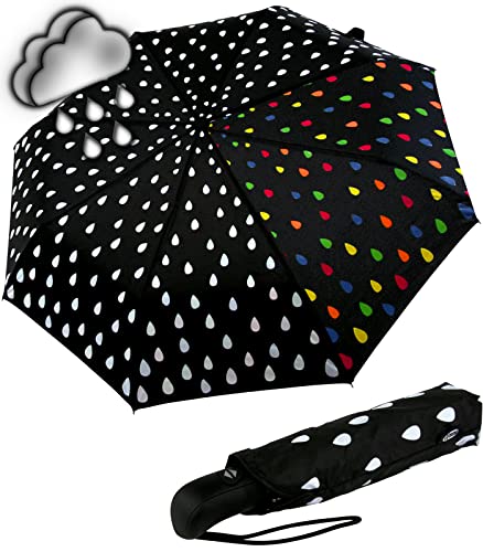 iX-brella first class Automatik Wetprint - Farbwechsel bei Nässe - Raindrops von iX-brella