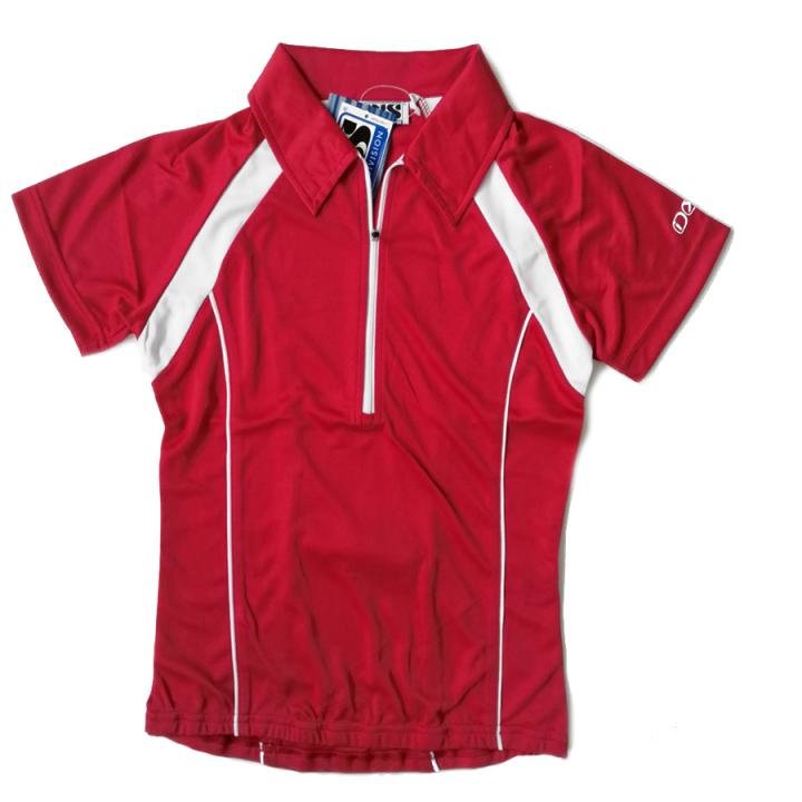 IXS - Damen Sport- Fahrrad Poloshirt - 4way Stretch Sportshirt - rot von iXS