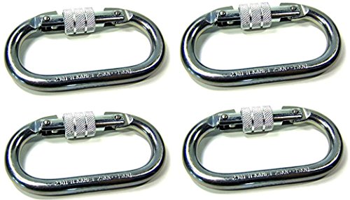 iapyx 4 Stück Sicherheitskarabiner Screw Karabiner Verschlusskarabiner Schraubkarabiner Screw-Lock Carabiner Personensicherung von iapyx