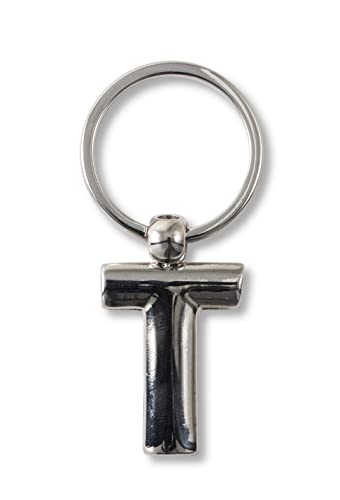 if Schlüsselanhänger mit Alphabet-Buchstaben T aus Metall, 7 cm, silberfarben, silber, 7 cm, Klassisch von IF