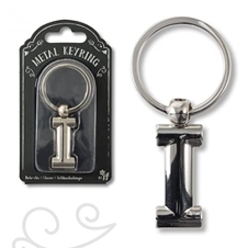 IF Schlüsselanhänger mit Buchstaben I aus Metall, personalisierbar, 7 cm, silberfarben, silber, 7 cm, Klassisch von IF