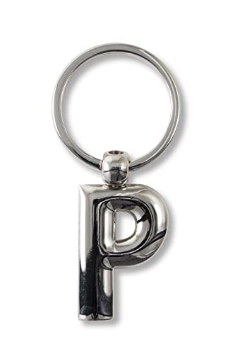 if Schlüsselanhänger mit Buchstaben P, Metall, personalisierbar, 7 cm, silberfarben, silber, 7 cm, Klassisch von IF