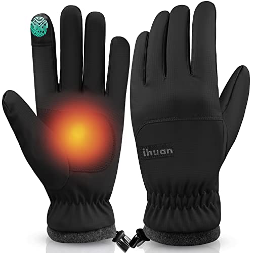 ihuan Handschuhe Herren Damen Winter Warme - Winterhandschuhe Touchscreen Handschuhe Winddicht Wasserdicht rutschfest Sporthandschuhe Fahrradhandschuhe für Radfahren, Laufen, Skifahren, Wandern von ihuan