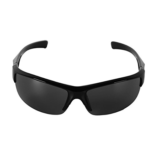 iixpin Sport Sonnenbrille Polarisiert UV400 Schutz Sportbrille Fahrradbrille für Herren und Damen Autofahren Laufen Radfahren Outdoor Schwarz & Grau One_Size von iixpin