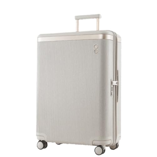 ikleu Koffer Breiter Trolley-Koffer, Damen-Universalrad, Kleiner, Leichter Boarding-Koffer, 24-Zoll-Passwort-Koffer Suitcase (Color : White, Size : 28in) von ikleu