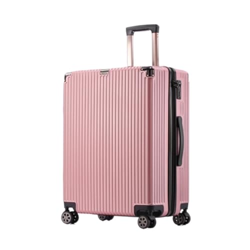 ikleu Koffer Explosionsgeschützter Reißverschlusskoffer, Robuster Und Verdickter Business-Trolley-Koffer, Leiser Universal-Rollenkoffer Suitcase (Color : Pink, Size : 22in) von ikleu