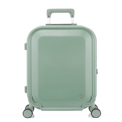 ikleu Koffer Gepäck, Aluminiumrahmen, Metallecke, Universalrad, Passwort, robuster und langlebiger Koffer for Herren und Damen Suitcase (Color : Green, Size : 20IN) von ikleu