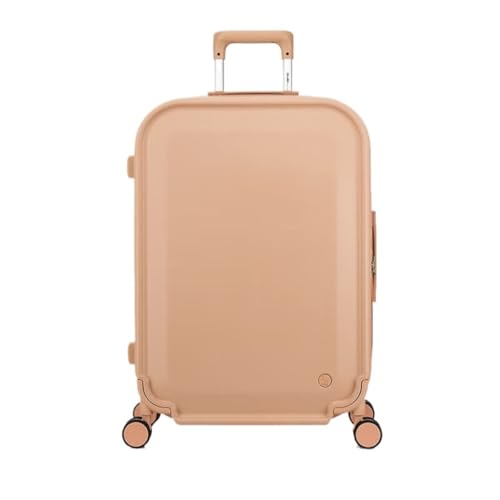 ikleu Koffer Gepäck, Aluminiumrahmen, Metallecke, Universalrad, Passwort, robuster und langlebiger Koffer for Herren und Damen Suitcase (Color : Pink, Size : 20IN) von ikleu