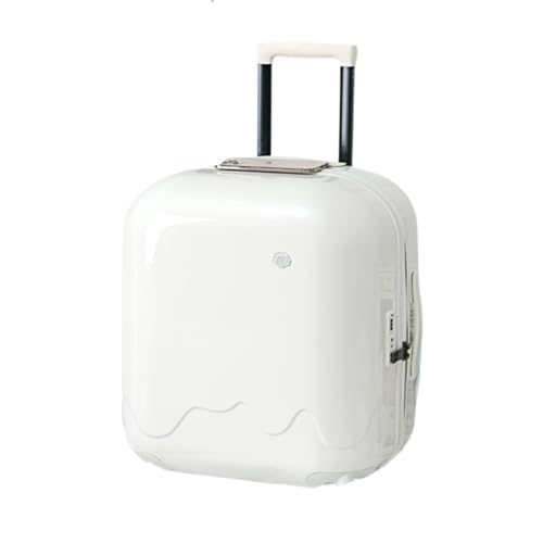 ikleu Koffer Gepäck Kleiner 20-Zoll-Boarding-Koffer Tragbarer Multifunktionaler Passwort-Koffer Silent Wheel-Koffer Suitcase (Color : White, Size : 20in) von ikleu