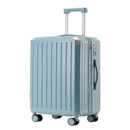 ikleu Koffer Gepäck Neue Herren- Und Damenkoffer, Wiederaufladbare Boarding-Trolley-Koffer, Ultraleichte Passwort-Koffer Suitcase (Color : Blue, Size : 22in) von ikleu