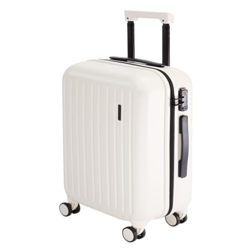 ikleu Koffer Gepäck Trolley Koffer Damen 20 Zoll Herren Koffer 24 Zoll Zollschloss Passwort Gepäck Ledertasche Suitcase (Color : White, Size : 20in) von ikleu