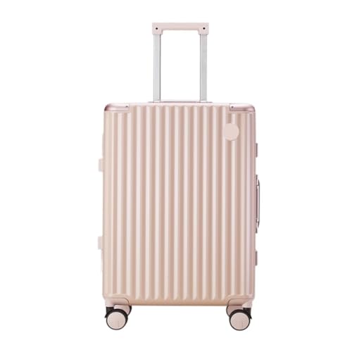 ikleu Koffer Gepäck Wasserdicht Universal Rad Muster Aluminium Rahmen Trolley Modische Gepäck Passwort Box Suitcase (Color : Gold, Size : 24in) von ikleu