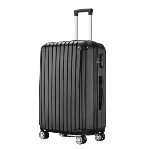 ikleu Koffer Koffer mit Frontöffnung, geräuschloser Universal-Rollen-Boarding-Koffer, 24-Zoll-Trolley-Koffer mit Passwortschloss Suitcase (Color : Black, Size : 20in) von ikleu