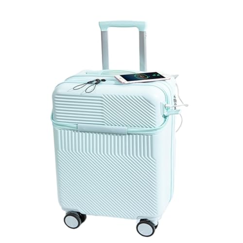 ikleu Koffer Multifunktionaler 20-Zoll-Boarding-Koffer mit Frontöffnung, Kleiner Leichter Trolley-Koffer, 24-Zoll-Koffer Suitcase (Color : Blue, Size : 26in) von ikleu