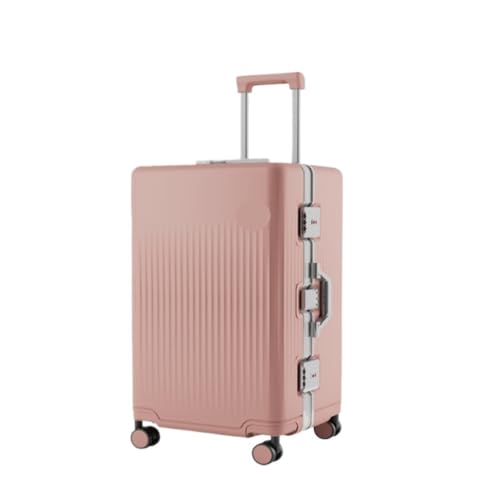 ikleu Koffer Multifunktionaler Sport-Trolley, 28-Zoll-Universalrad-Koffer, Passwort-Koffer mit Aluminiumrahmen Suitcase (Color : Pink, Size : 24in) von ikleu