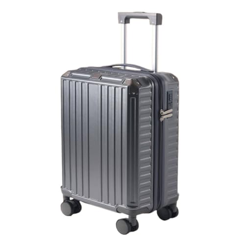 ikleu Koffer Neu verbesserter Koffer, Passwortbox for Herren und Damen, wiederaufladbar, tragbar, Leichter High-End-Koffer Suitcase (Color : Gray, Size : 26in) von ikleu