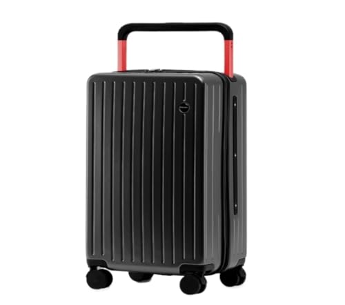 ikleu Koffer Neuer Breiter Trolley-Koffer for Damen, 20-Zoll-Boarding-Code-Box, Leiser Universal-Gepäckkoffer for Herren Suitcase (Color : Black, Size : 20in) von ikleu