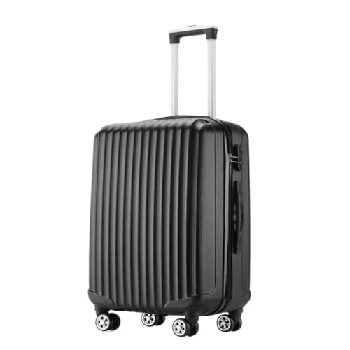 ikleu Koffer Robuster Und Langlebiger Gepäck-Trolley, Unisex Spring Festival Air Boarding Case, Modische Lenkrolle Suitcase (Color : Black, Size : 20in) von ikleu
