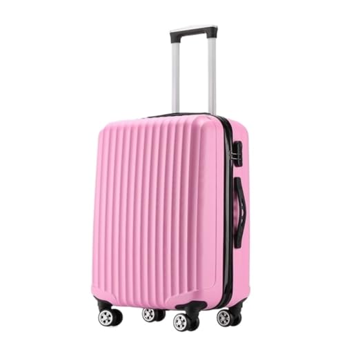 ikleu Koffer Robuster Und Langlebiger Gepäck-Trolley, Unisex Spring Festival Air Boarding Case, Modische Lenkrolle Suitcase (Color : Pink, Size : 26in) von ikleu