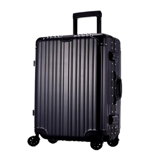 ikleu Koffer Trolley-Koffer, Universal-Rollenkoffer, Herren- und Damenkoffer, Passwortbox-Koffer, Koffer Suitcase (Color : Black, Size : 22in) von ikleu