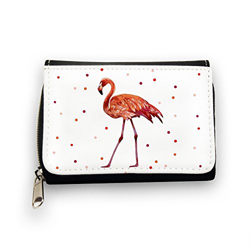 ilka parey wandtattoo-welt© Geldbörse Brieftasche Portemonnaie Vogel Flamingo mit Punkten gk082 von ilka parey wandtattoo-welt