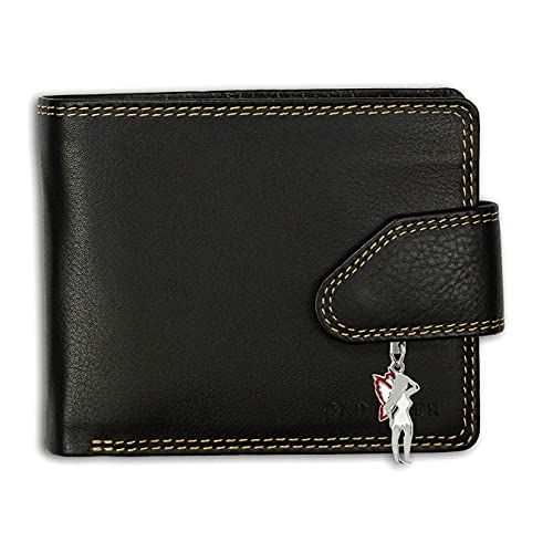 imppac Old River Leder Brieftasche Portemonnaie Geldbörse schwarz 11x2x9cm von imppac