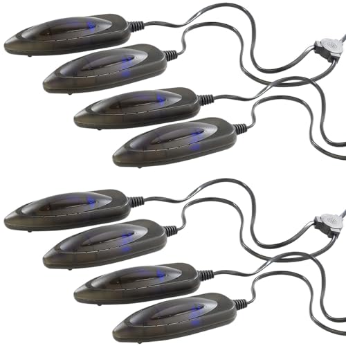 infactory Elektrische Schuhwärmer: 4er-Set elektrische Schuhtrockner mit UV-Licht (UV Lichter Schuhe, Skischuhe Trockner, Desinfektion) von infactory